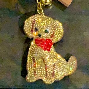 Bling Rhinestone puppy Keychain/ Purse Charm